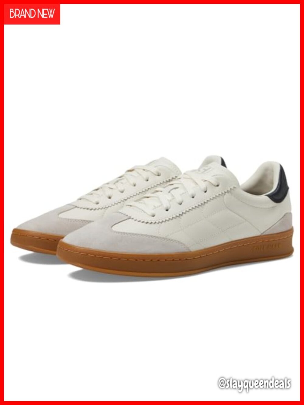 Soccer Inspired Leather Suede Sneaker Quilted Pull-On Casual Athletic Shoe